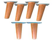 Pé Palito 10cm C/ Base Metal Angelim - Kit 6pcs