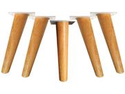 Pé Palito 20cm C/ Base Metal Angelim - Kit 5pcs
