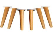 Pé Palito 20cm C/ Base Metal Angelim - Kit 6pcs