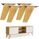 Pé Palito Móveis 10cm Chato Madeira Maciça 4un - NOBRE Angelim Pé Palito Móveis 10cm Chato Madeira Maciça 4un - NOBRE Angelim