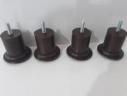 Pé Para Cama Box e Sofá 60mm x 60mm Marrom Redondo Kit 6 unidades Pé Para Cama Box e Sofá 60mm x 60mm Marrom Redondo Kit 6 unidades