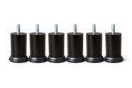 Pé Para Cama Box e Sofá e Moveis em Geral Com 6cm de Sltura na Cor Preto Redondo Kit 12 unidades