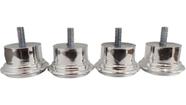 Pé Para Sofá e Box Bau 3,3cm Metalizado Redondo Kit 10 unidades