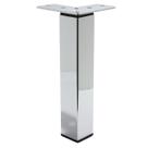 Pé Quadrado Fixo de Aço Cromado Cromado de 20 Cm Para Armário Archi