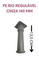 Pé Rio Regulável 140mm cinza PVC P&J com 4 parafuso 3,5 X 25