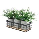 Peça central de decoração de mesa Yahallow 3 vasos de plantas artificiais