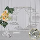 Peça central de mesa Floral Hoop YALLOVE, prata de 12 polegadas, 10 unidades