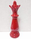 Peça de xadrez rei decor. ceramica vermelho 37cm de altura