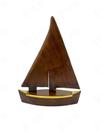 Peça Decorativa Barco em Madeira e Metal Dourado 34cm 15564-PL