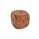 Peça Decorativa Pote Dado em Madeira Natural 12cm FM0321 BTC