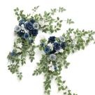 Peças centrais artificiais Floral Swags Ling's moment Dusty Blue Peças centrais artificiais Floral Swags Ling's moment Dusty Blue