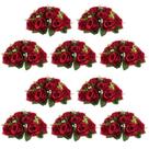 Peças centrais de casamento com flores NUPTIO 24 cm de diâmetro, carmesim x10 Peças centrais de casamento com flores NUPTIO 24 cm de diâmetro, carmesim x10