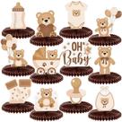 Peças Centrais Honeycomb Bencailor Bear para Chá de Bebê - Pacote com 12