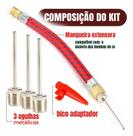 Peças Para Bomba De Ar Manual Kit 5 Bicos Agulha Para Bolas E Mangueira Extensora Universal New