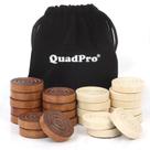 Peças quadriculadas de madeira QuadPro com bolsa de armazenamento de 1,26” de diâmetro
