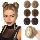 Pedaços de cabelo REECHO Space Bun Mini Claw Clip em loiro escuro
