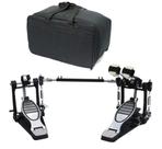Pedal Batedor Duplo p/ Bumbo Bateria, Corrente Dupla, Ajuste de Tensão, c/ Bag - Aj Som Acessórios Musicais