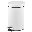 Pedal Bin MDesign: lixeira de metal 3L para banheiro, cozinha, branca