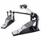Pedal Bumbo Duplo Para Bateria Acústica Voik VPB100 Corrente Dupla Batedor Multiface Tensão Ajustável Ajuste de Altura Base em Metal Cor Prata e Preto