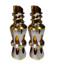 Pedal de Apoio Traseiro - Prata e Dourado Esportivo Pedal de Apoio Traseiro - Prata e Dourado Esportivo