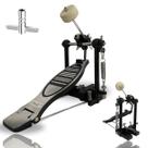 Pedal Top Para Bumbo De Bateria Cromado + Chave Afinação