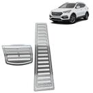 Pedaleira Hyundai Santa Fé 2014 até 2019 - Câmbio automático prata