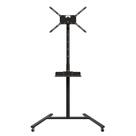 Pedestal de Chão para TVs de 19" a 56", com Rodízios, Bandeja e Ajuste de Altura, Preto - pedestal-class-pr