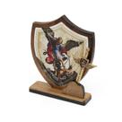 Pedestal Oração de Mesa Madeira Escudo São Miguel