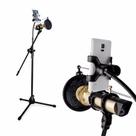 Pedestal,tripé p/microfone dinâmico c/pop filter,shock mount e suporte p/celular
