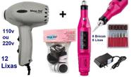 Pedicuro Elétrico Compact Esfoliador para os Pés Prata + 12 Lixas + Lixa Elétrica Importada