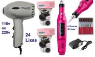 Pedicuro Elétrico Compact Esfoliador para os Pés Prata + 24 Lixas + Lixa Elétrica Importada