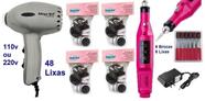 Pedicuro Elétrico Compact Esfoliador para os Pés Prata + 48 Lixas + Lixa Elétrica Importada