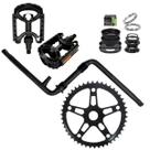 Pedivela Monobloco Bike Mtb + Coroa 46 Dentes + Pedal Rosca Fina + Movimento Central 45mm