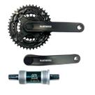 Pedivela Shimano Ty301 Coroas 24-34-42 Preto + Eixo Centro