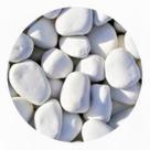 Pedra Seixo Dolomita Branca nº 02 7 Litros Ideal para Paisagismo, Decoração e Drenagem