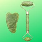 Pedras de jade natural gua sha conjunto de dispositivos de levantamento facial rosto gouache massager guasha raspador &