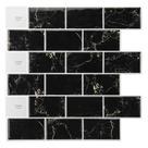 Peel and Stick Backsplash Art3D Black Marble Design x10