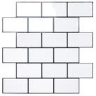Peel and Stick Backsplash STICKGOO White Subway Tile x10