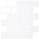 Peel and Stick Backsplash STICKGOO White Subway Tiles x10