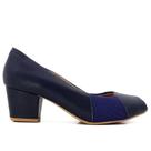 Peep Toe Salto Bloco Detalhe Tecido Peep Toe Salto Bloco Detalhe Tecido