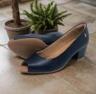 Peep Toe Usaflex com Laser em couro Q6697 Peep Toe Usaflex com Laser em couro Q6697