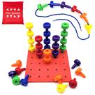 Peg Board Toy LMC Products Foam com 36 pinos para crianças pequenas vermelhas