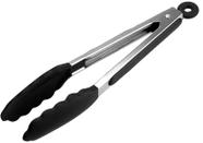 Pegador Culinário Para Churrasco e Confeitaria Pinça Silicone Multiuso 26cm Inox