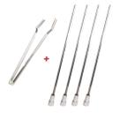 Pegador De Carnes Inox E 4x Espetinho 50cm Coração Churras