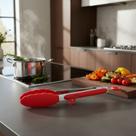 Pegador Inox com Silicone Resistente ao Calor 34cm de macarrão saladas de mesa posta restaurante buffet cozinha Preto ou Vermelho