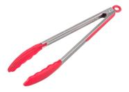 Pegador Pinça Com Ponta Em Silicone 30cm Inox Vermelho Weck