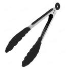 Pegador Silicone Pinça Cozinha Multiuso 26cm Preto Mundiart