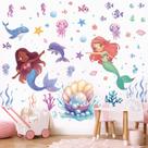 Pegatina de Pared SHUCHING Sirena, Océano y Peces 75x120cm