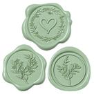 Pegatinas de Sello de Cera Uwilowe 60 Piezas Verde Salvia 3 Diseños 3cm