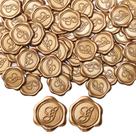 Pegatinas de Sello de Cera Yoption Inicial G Paquete de 100 Oro Antiguo